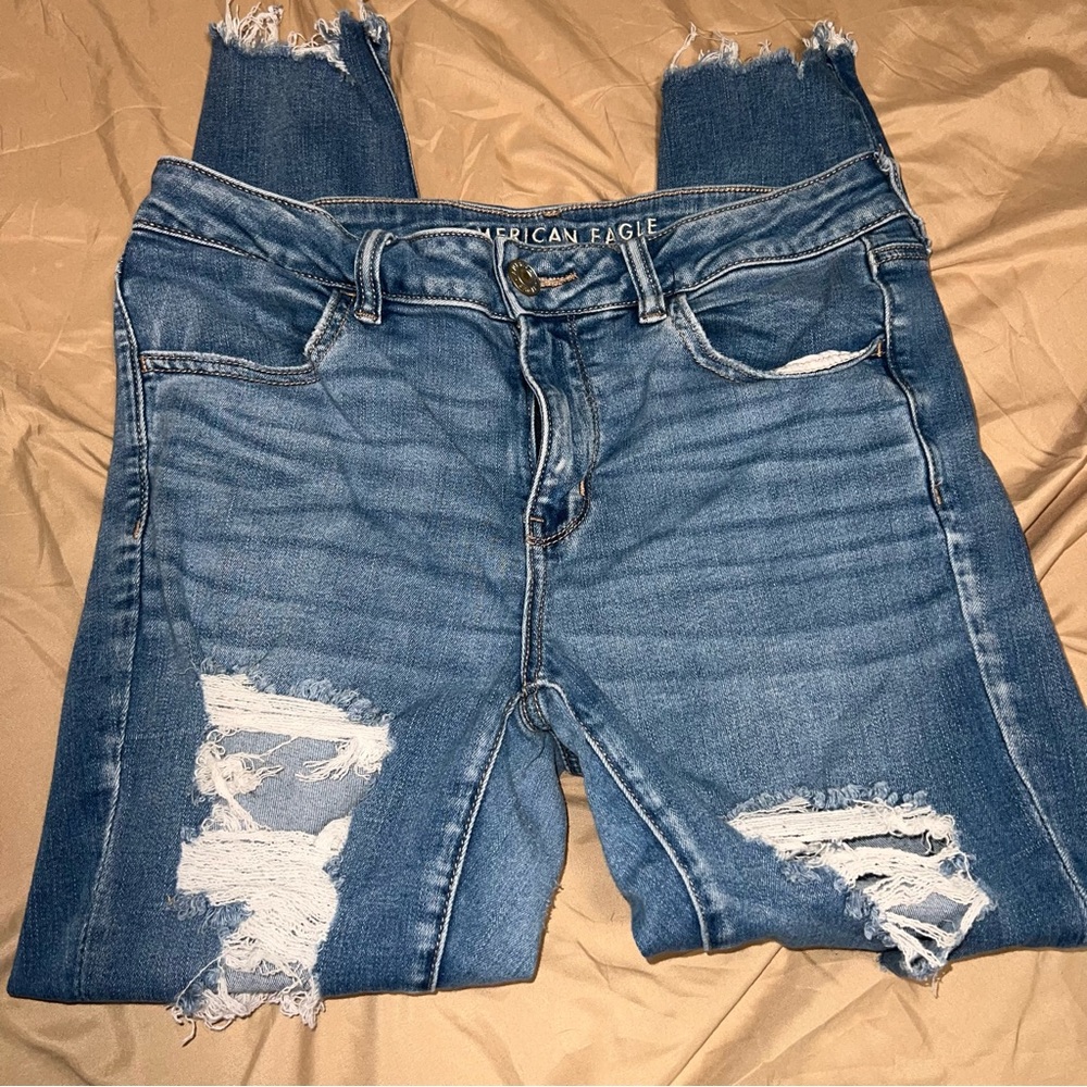 American Eagle Next Level Stretch Distressed Skinny Jeans